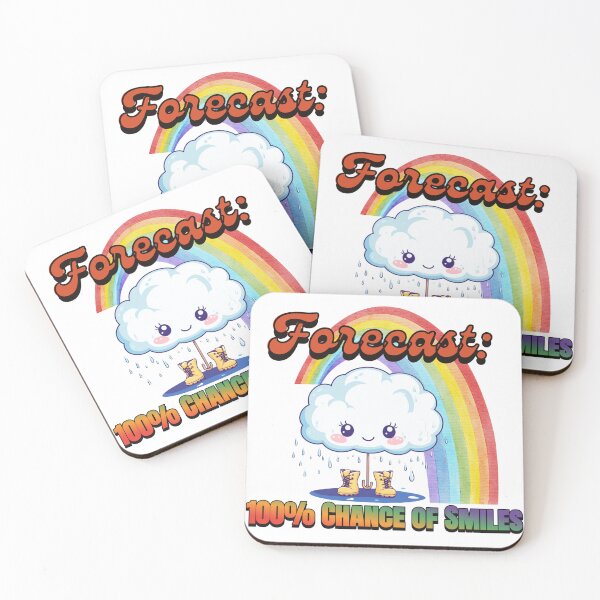Item preview, Forecast: 100% Chance of Smiles – Cute Rainy Day Camper Art designed and sold by RoadNesters.