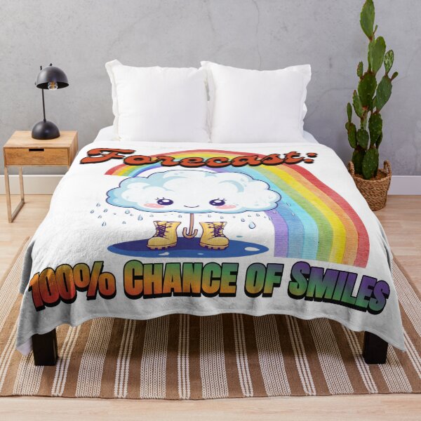 Item preview, Forecast: 100% Chance of Smiles – Cute Rainy Day Camper Art designed and sold by RoadNesters.