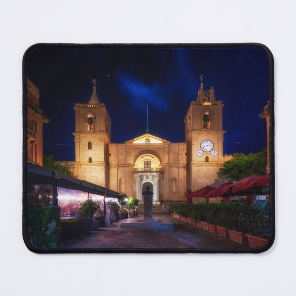 Item preview, Valletta St John's Cathedral at blue hour - Malta landscape designed and sold by TheArtistOf2022.
