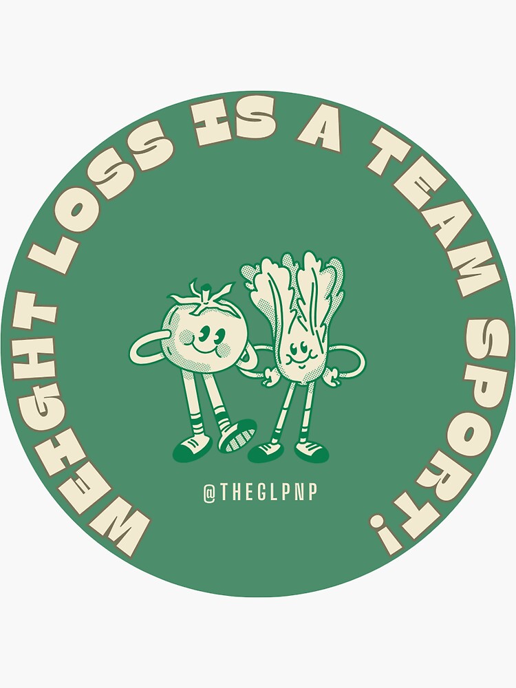 Thumbnail 3 of 3, Sticker, Weight Loss Is a Team Sport Sticker – Motivational Fitness Quote for Health Goals designed and sold by InclusiveArts19.