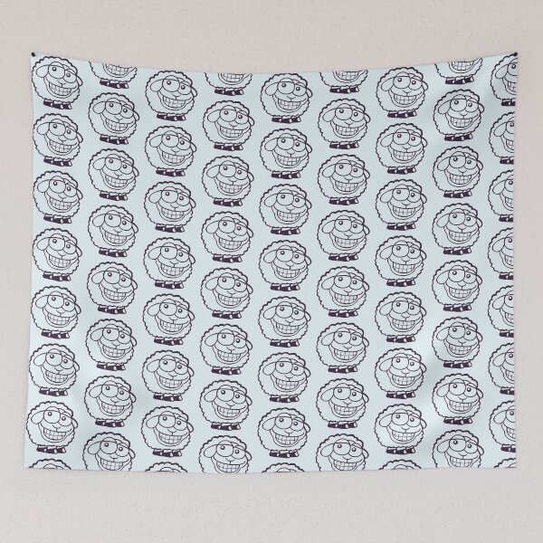 Item preview, Sheep Grin Looks Stupid Cheeky Smile Happy Funny designed and sold by shirt-o-mat.