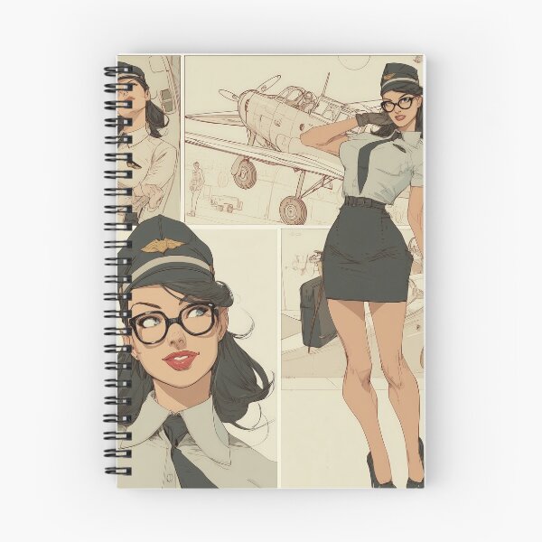 Item preview, Retro Pin-Up Pilot Girl in Vintage Aviation Comic Style designed and sold by Retrocranio.