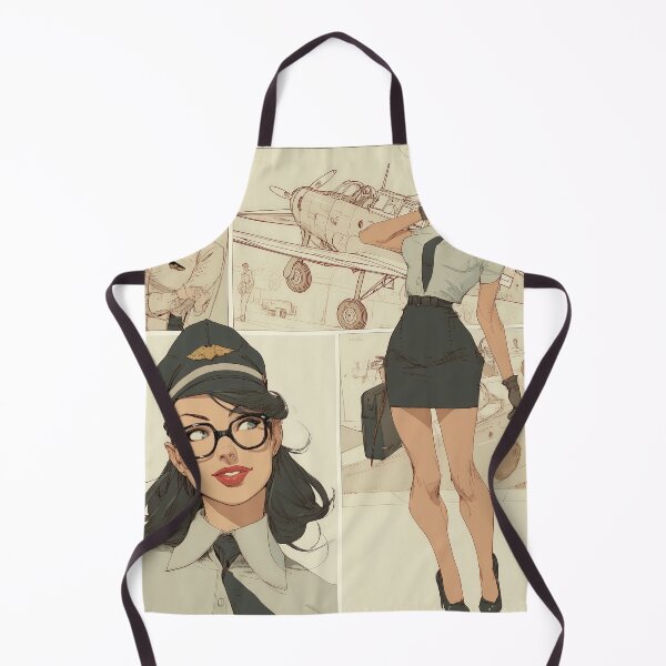 Item preview, Retro Pin-Up Pilot Girl in Vintage Aviation Comic Style designed and sold by Retrocranio.