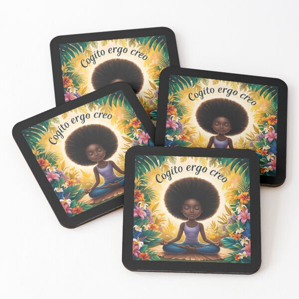Item preview, Cogito ergo creo_female black toddler in meditation designed and sold by Primalidentity.