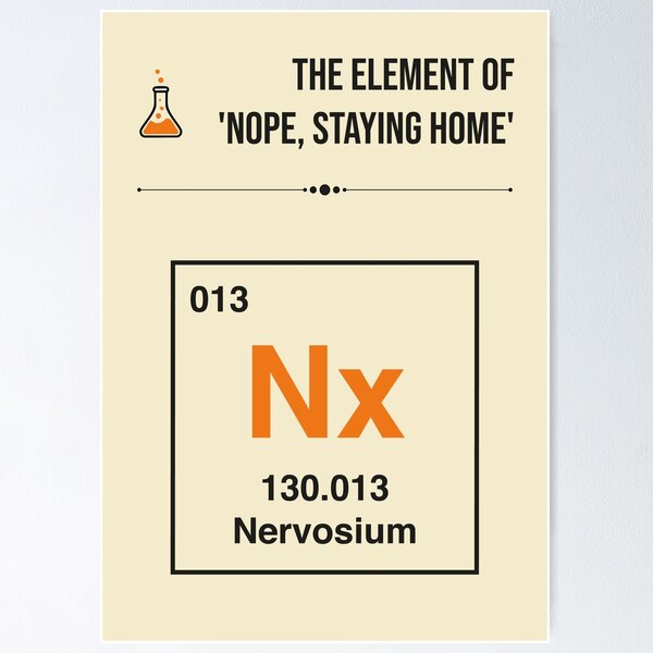 Item preview, Element of Nope Staying Home Funny Periodic Table Introvert Humor designed and sold by Stadify.