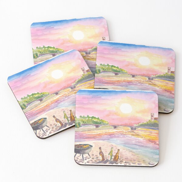Item preview, Barbecue with Friends by Isar River in Munich designed and sold by artshop77.