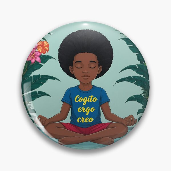 Item preview, Cogito ergo creo_male black toddler in meditation designed and sold by Primalidentity.