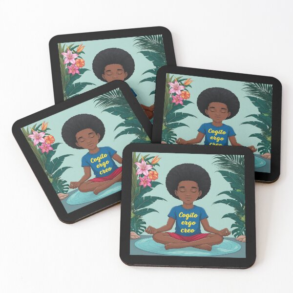 Item preview, Cogito ergo creo_male black toddler in meditation designed and sold by Primalidentity.