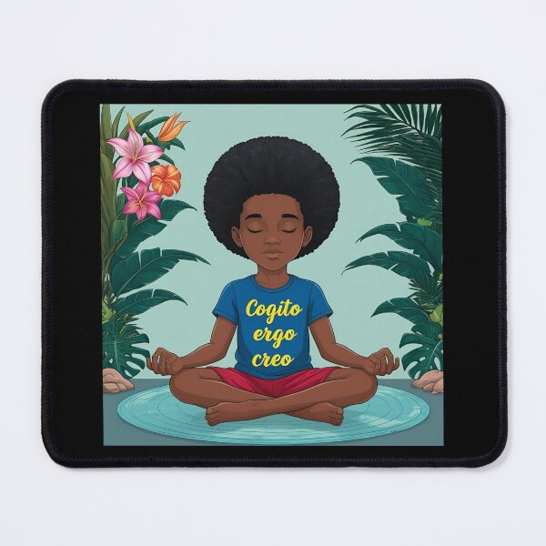Item preview, Cogito ergo creo_male black toddler in meditation designed and sold by Primalidentity.