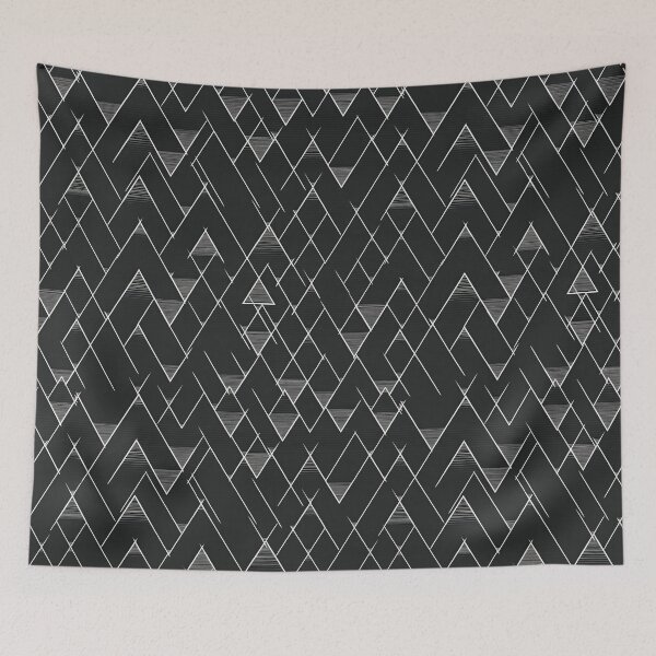 Item preview, Geometric Line Art Pattern with Abstract Triangles designed and sold by Retrocranio.