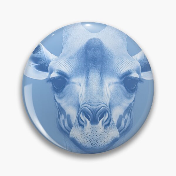 Item preview, Blue Monochrome Giraffe Portrait in Surreal Digital Style designed and sold by Retrocranio.