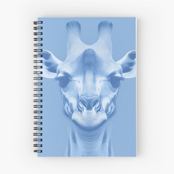 Item preview, Blue Monochrome Giraffe Portrait in Surreal Digital Style designed and sold by Retrocranio.