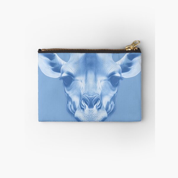 Item preview, Blue Monochrome Giraffe Portrait in Surreal Digital Style designed and sold by Retrocranio.