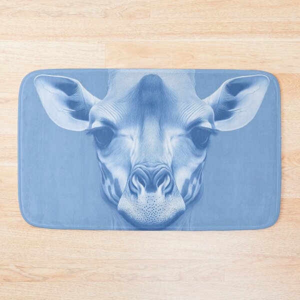 Item preview, Blue Monochrome Giraffe Portrait in Surreal Digital Style designed and sold by Retrocranio.