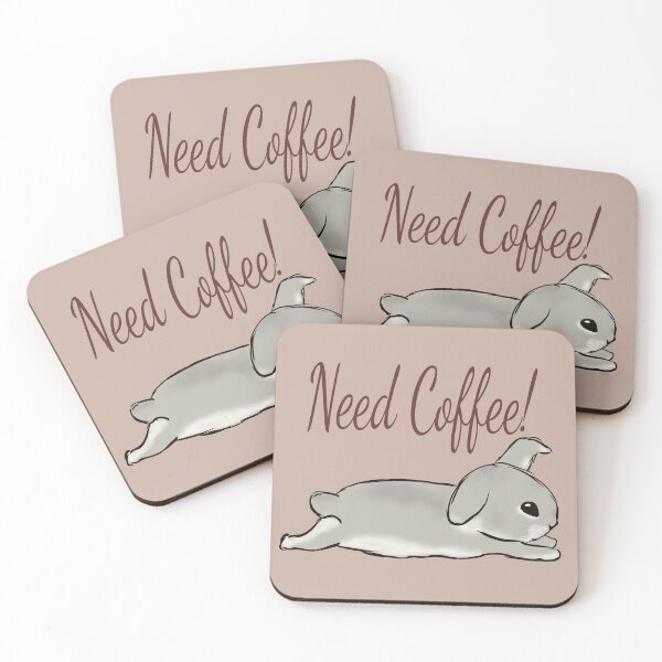 Item preview, Bunny needs a coffee designed and sold by LiskoDesign.