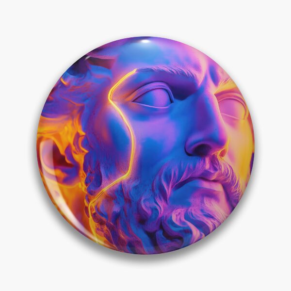 Item preview, Neon Glow Roman Bust – Vaporwave Classical Sculpture Art designed and sold by Retrocranio.