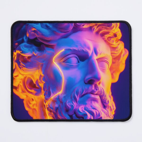 Item preview, Neon Glow Roman Bust – Vaporwave Classical Sculpture Art designed and sold by Retrocranio.