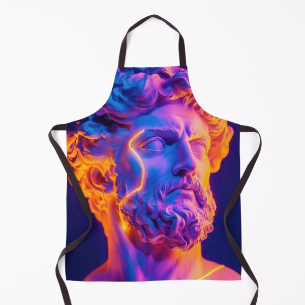 Item preview, Neon Glow Roman Bust – Vaporwave Classical Sculpture Art designed and sold by Retrocranio.