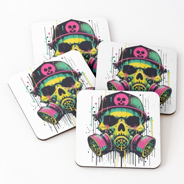 Item preview, Gas Mask Skull – Graffiti Dystopian Street Art designed and sold by WakeUpYourBrain.
