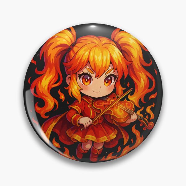 Item preview, Violin Flame Girl – Fiery Chibi Anime Music Art | Kawaii Fire Spirit designed and sold by ColorSplash123.