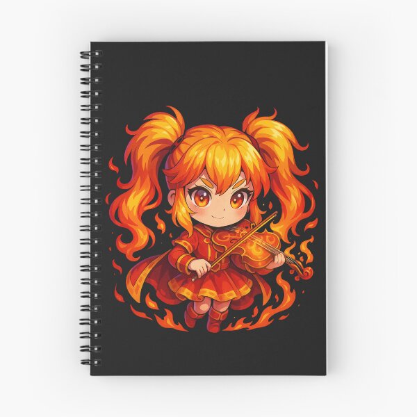 Item preview, Violin Flame Girl – Fiery Chibi Anime Music Art | Kawaii Fire Spirit designed and sold by ColorSplash123.