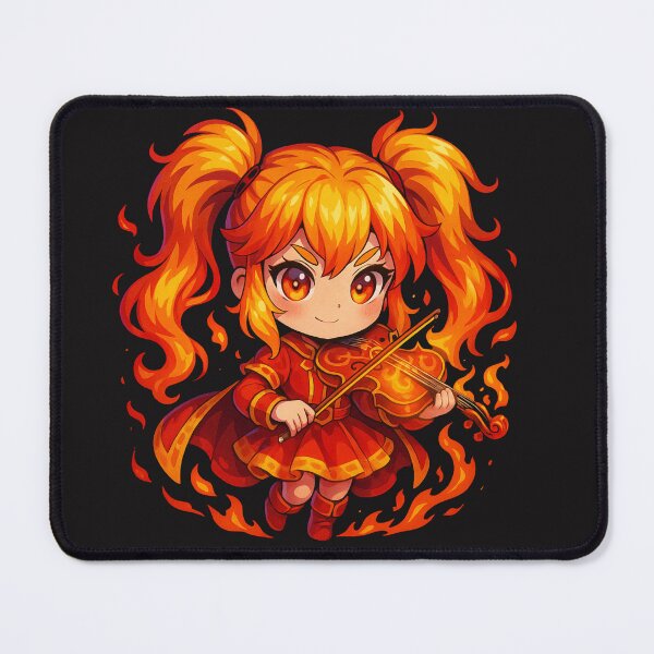 Item preview, Violin Flame Girl – Fiery Chibi Anime Music Art | Kawaii Fire Spirit designed and sold by ColorSplash123.
