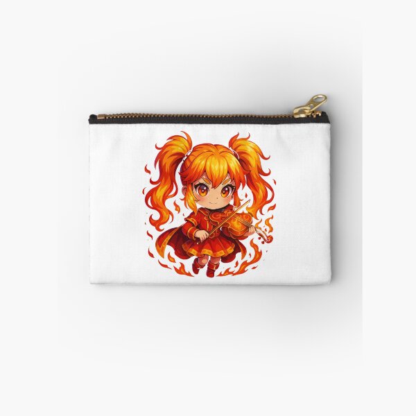 Item preview, Violin Flame Girl – Fiery Chibi Anime Music Art | Kawaii Fire Spirit designed and sold by ColorSplash123.
