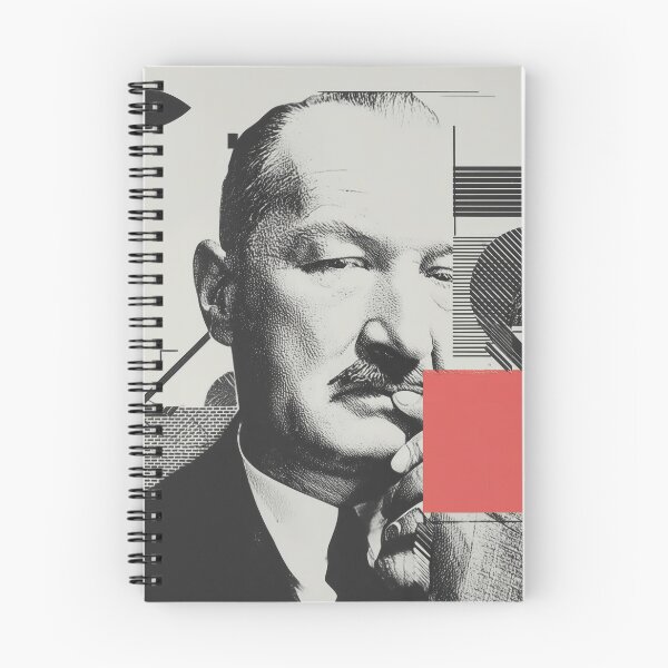 Item preview, Abstract Bauhaus Portrait with Red Accent Block Martin Heidegger designed and sold by Retrocranio.