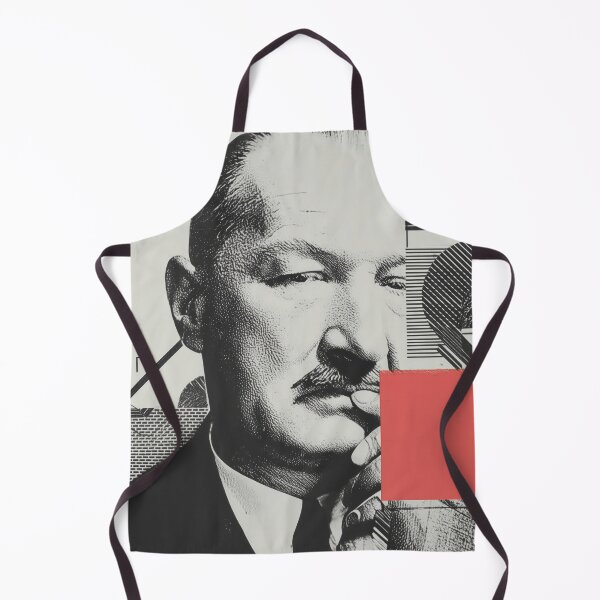 Item preview, Abstract Bauhaus Portrait with Red Accent Block Martin Heidegger designed and sold by Retrocranio.