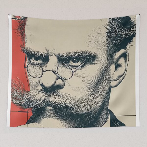 Item preview, Nietzche Vintage Thinker Portrait with Bold Mustache and Retro Aesthetic designed and sold by Retrocranio.