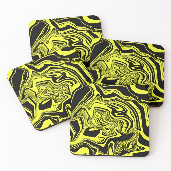 Item preview, Black & Yellow Liquid Swirl designed and sold by rainestore.