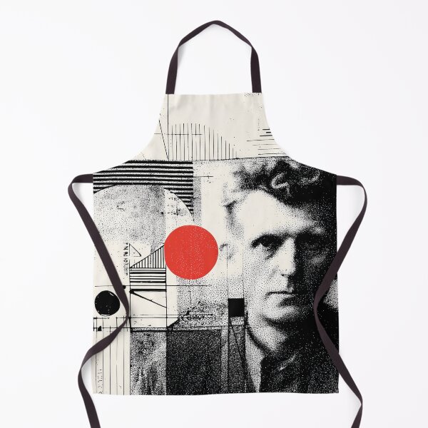 Item preview, Abstract Ludwig Wittgenstein Philosopher Portrait with Red Circle and Grunge Geometry designed and sold by Retrocranio.