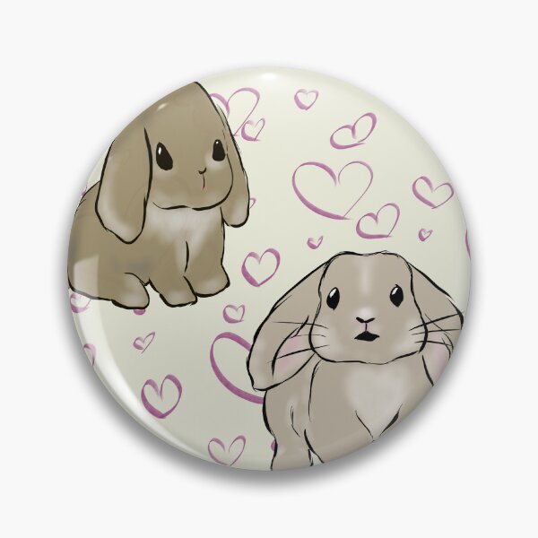 Item preview, Two Holland Lop Rabbits with Hearts in the Background designed and sold by LiskoDesign.
