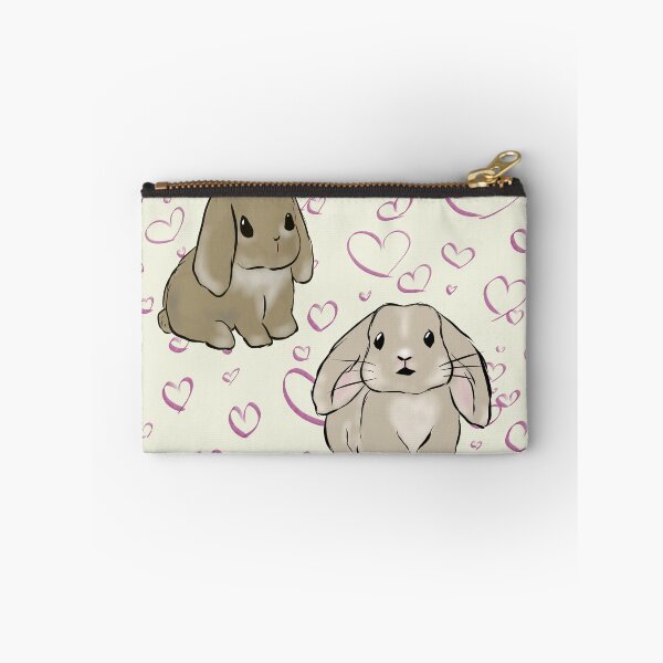 Item preview, Two Holland Lop Rabbits with Hearts in the Background designed and sold by LiskoDesign.