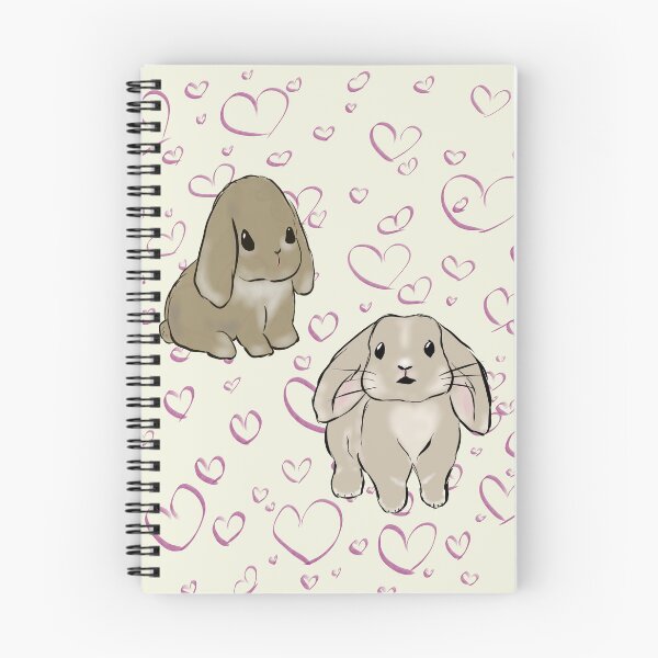 Item preview, Two Holland Lop Rabbits with Hearts in the Background designed and sold by LiskoDesign.
