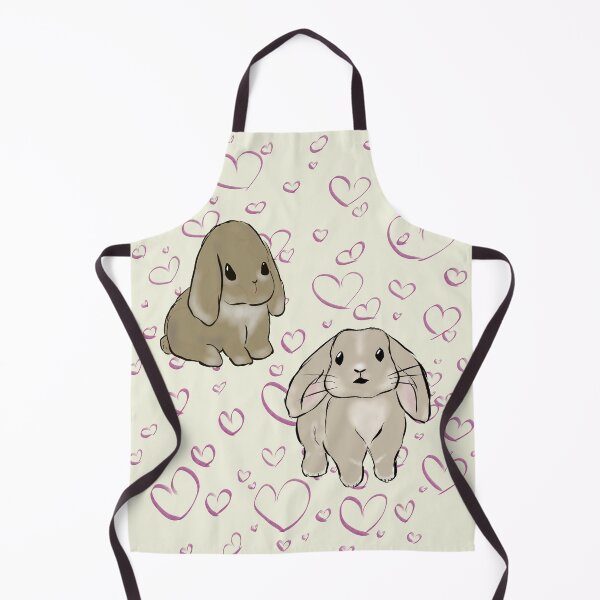Item preview, Two Holland Lop Rabbits with Hearts in the Background designed and sold by LiskoDesign.