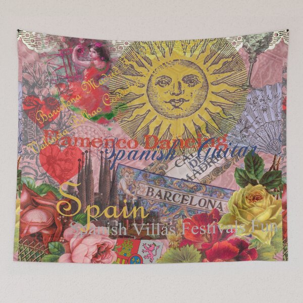Item preview, Spain Travel European Trip Vintage Collage  designed and sold by antiqueart.