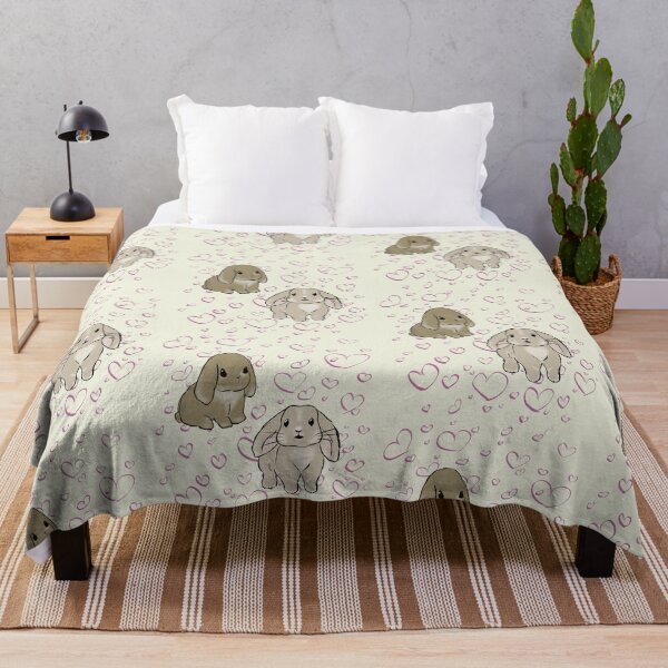Item preview, Two Holland Lop Rabbits with Hearts in the Background designed and sold by LiskoDesign.