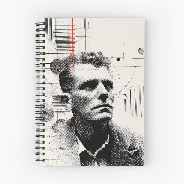 Item preview, Abstract Philosopher Ludwig Wittgenstein Portrait with Gridlines and Minimal Red Accents designed and sold by Retrocranio.