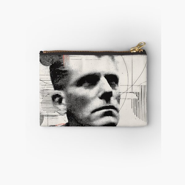 Item preview, Abstract Philosopher Ludwig Wittgenstein Portrait with Gridlines and Minimal Red Accents designed and sold by Retrocranio.