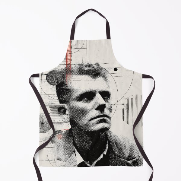 Item preview, Abstract Philosopher Ludwig Wittgenstein Portrait with Gridlines and Minimal Red Accents designed and sold by Retrocranio.