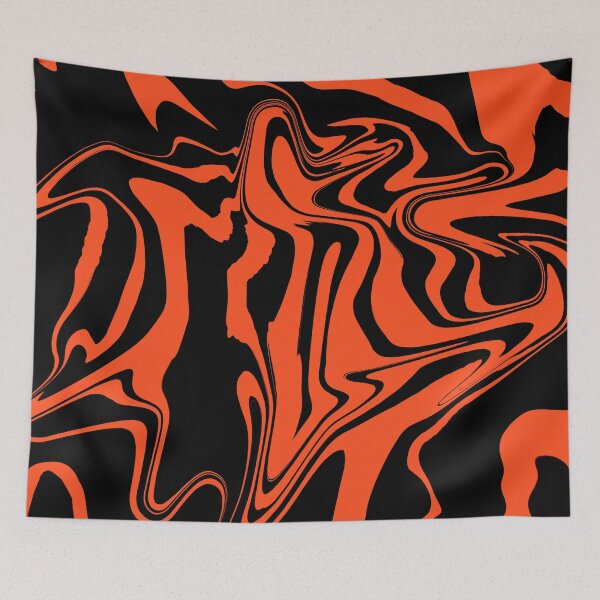 Item preview, Black & Orange Liquid Swirl designed and sold by rainestore.