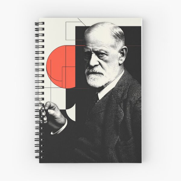 Item preview, Psychoanalysis Portrait Art – Freud with Abstract Red Geometry designed and sold by Retrocranio.