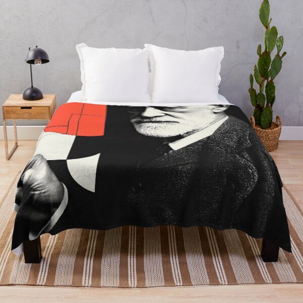 Item preview, Psychoanalysis Portrait Art – Freud with Abstract Red Geometry designed and sold by Retrocranio.