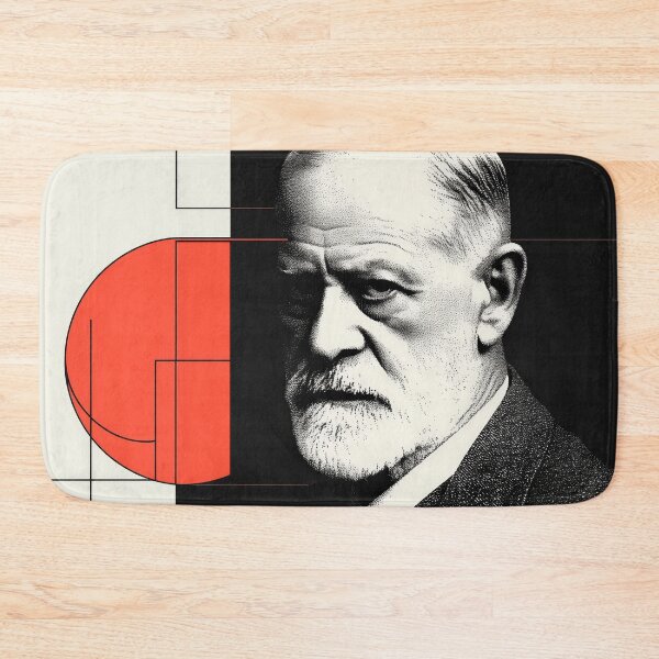 Item preview, Psychoanalysis Portrait Art – Freud with Abstract Red Geometry designed and sold by Retrocranio.