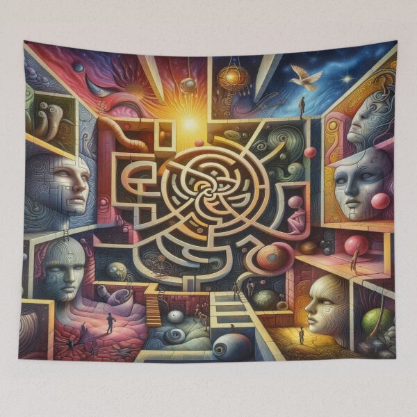 Item preview, Surrealist labyrinth of emotions – colors, perspectives and illusions in harmony designed and sold by FotoworldEdel.