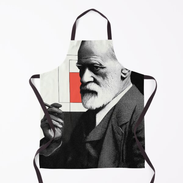 Item preview, Modernist Freud Portrait with Red Square and Minimalist Geometry designed and sold by Retrocranio.