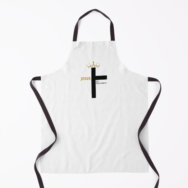Item preview, Jesus Is Enough – Bold Cross and Crown Christian Design - (GOLD/WHITE) designed and sold by Christian1iving.