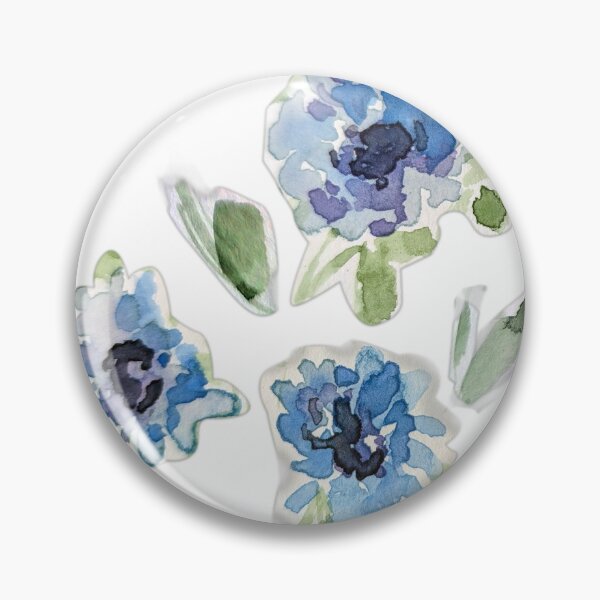 Item preview, Blue Watercolor Blossoms designed and sold by Kara Draws.