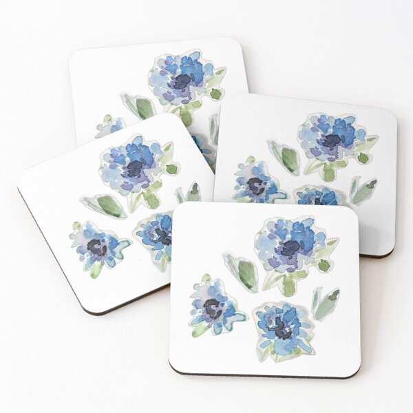 Item preview, Blue Watercolor Blossoms designed and sold by Kara Draws.